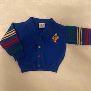Bee Whiz Vintage Baby Boys Sweater Space Safari Giraffe Size 12 Months